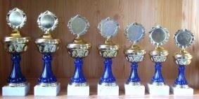 7er Serie Pokale gold-blau 24 bis 30cm #44