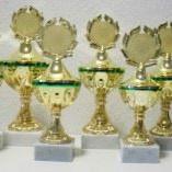 8er Serie Pokale gold-grün 23 bis 31cm #1780