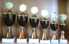 6er Serie Pokale curry-schwarz 26 bis 37cm #1886