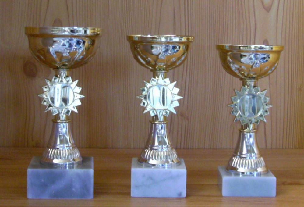 3 Pokale ohne Deckel 15 bis 17cm #1237