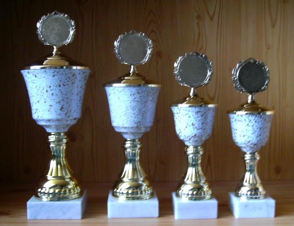 4er Serie Pokale gold-weiß 27,5 bis 36cm #11.4