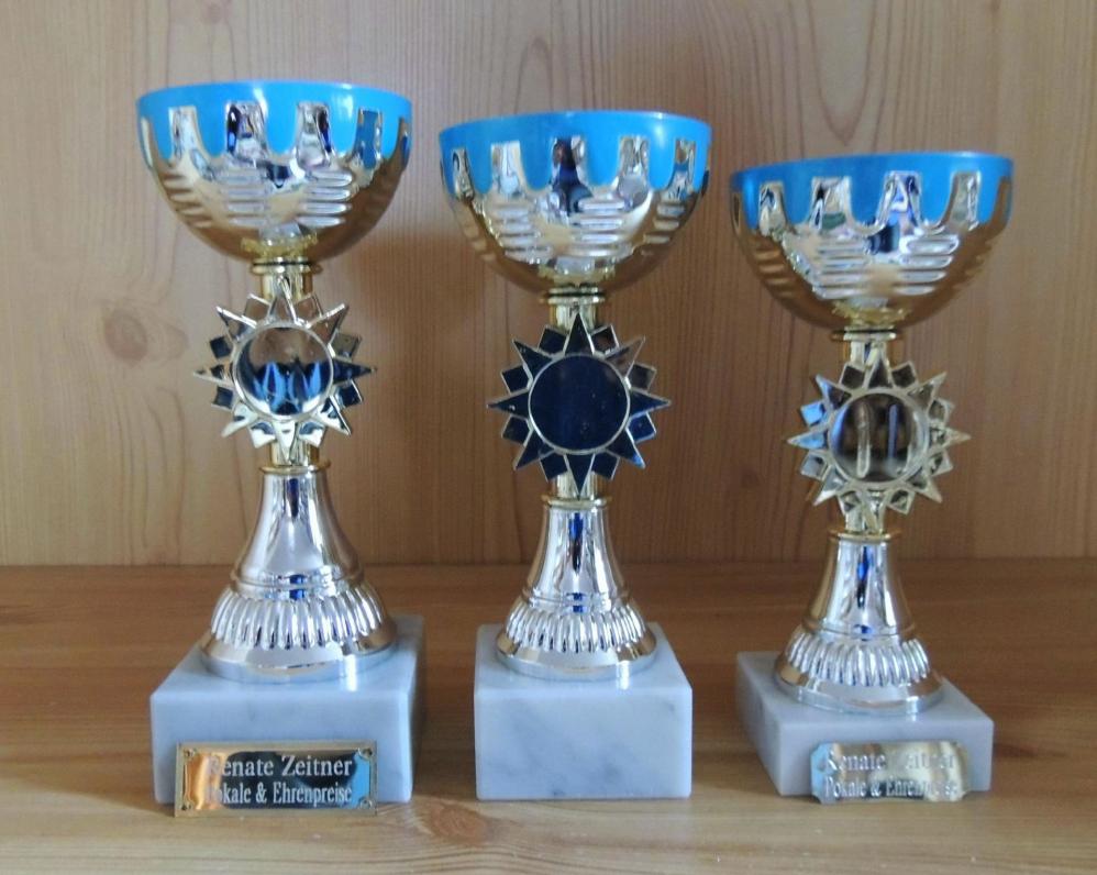 3 Pokale ohne Deckel 15,5 bis 17,5cm #1801